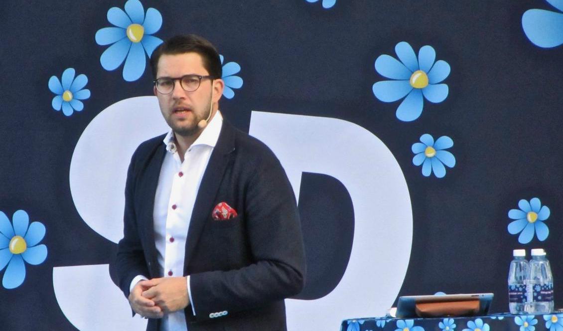 

Sverigedemokraternas partiledare Jimmie Åkesson talar i Almedalen 2016. Foto: Susanne W Lamm/Epoch Times                                                                                        