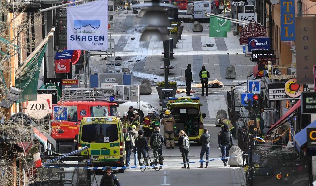 Drottninggatan efter terrordådet den 7 april. Foto: TT