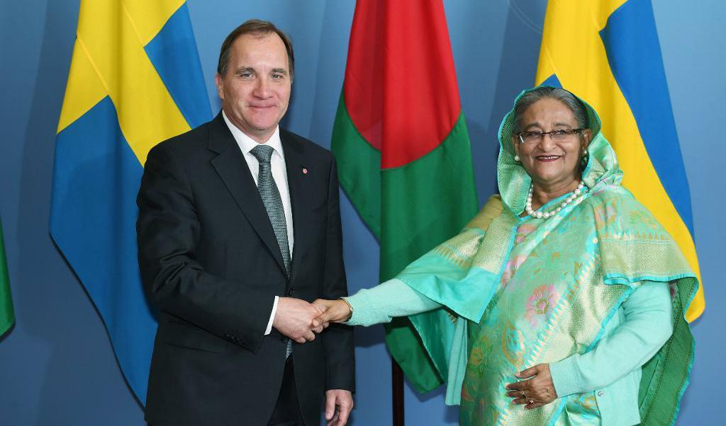 

Statsminister Stefan Löfven tog emot Bangladeshs premiärminister Sheikh Hasina Wajed den 15 juni. Foto: TT-arkivbild                                                                                        