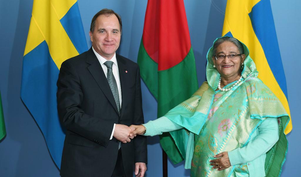 
Statsminister Stefan Löfven tog emot Bangladeshs premiärminister Sheikh Hasina Wajed den 15 juni. Arkivbild. Foto: TT                                            