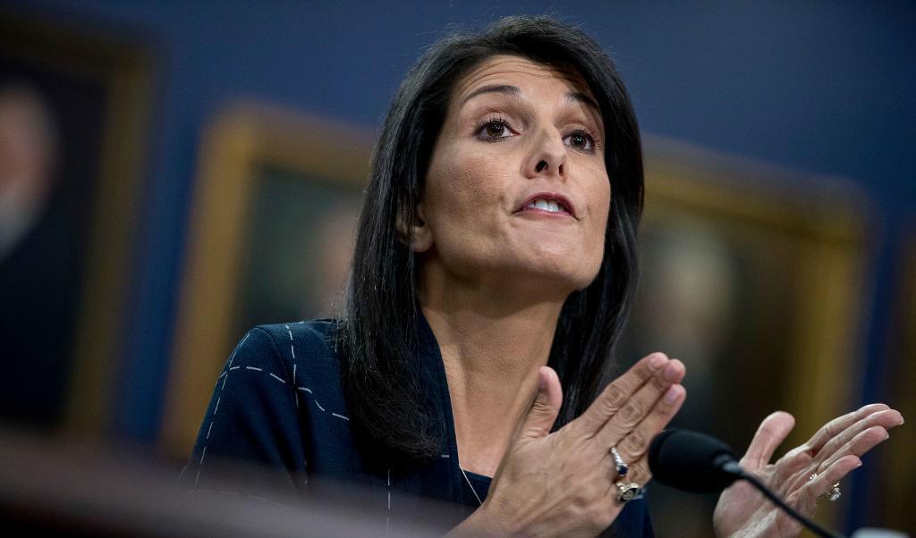 
USA:s FN-ambassadör Nikki Haley. Arkivbild. Foto: Andrew Harnik/AP/TT                                            