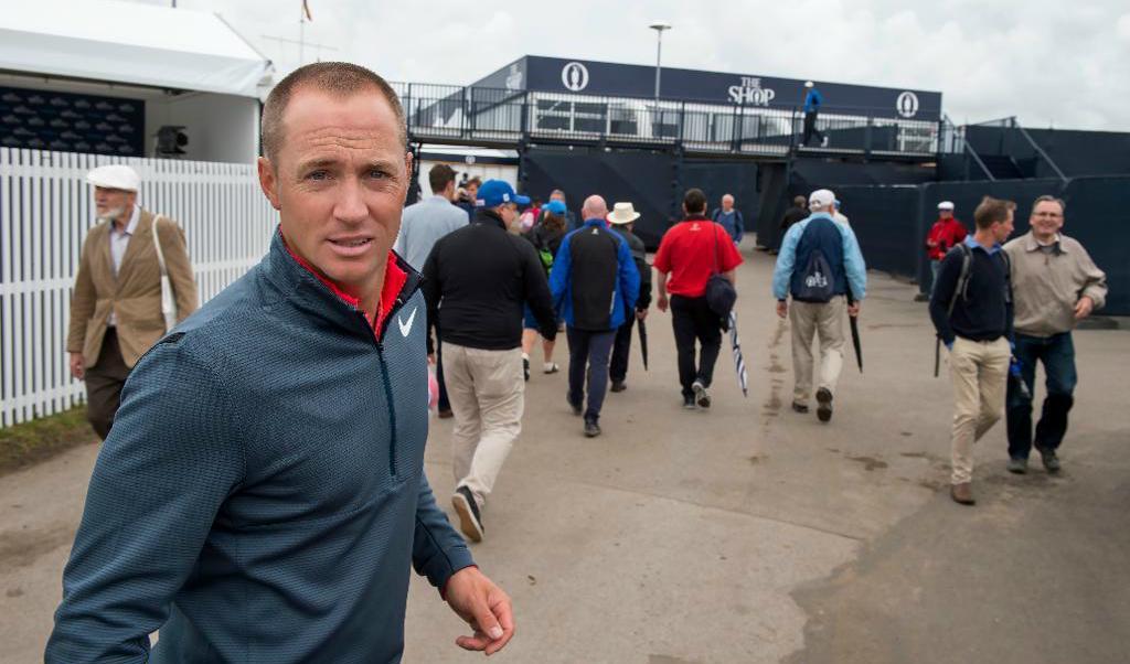 Alex Norén efter första dagen av British Open i golf på Royal Birkdale i Storbritannien. Foto: Christer Höglund/TT
