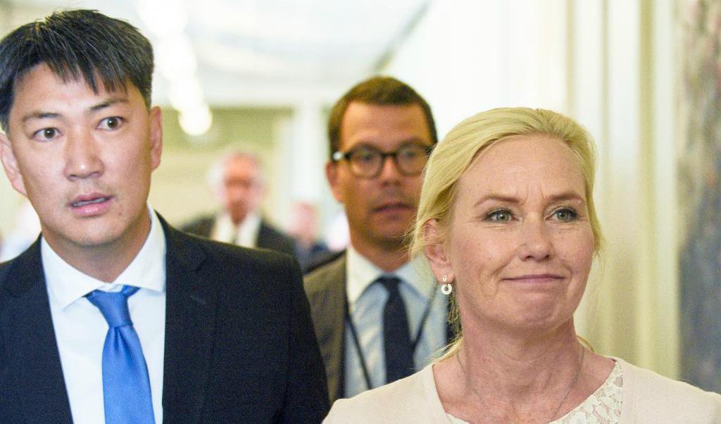 Infrastrukturminister Anna Johansson informerade i flera timmar på fredagen för första gången riksdagen om händelserna på Transportstyrelsen. Foto:
Ari Luostarinen/TT