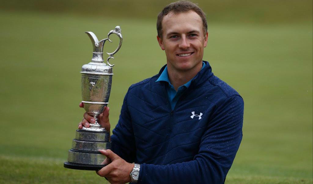 
Jordan Spieth med segerpokalen i British Open. Foto: Dave Thompson/AP/TT                                            