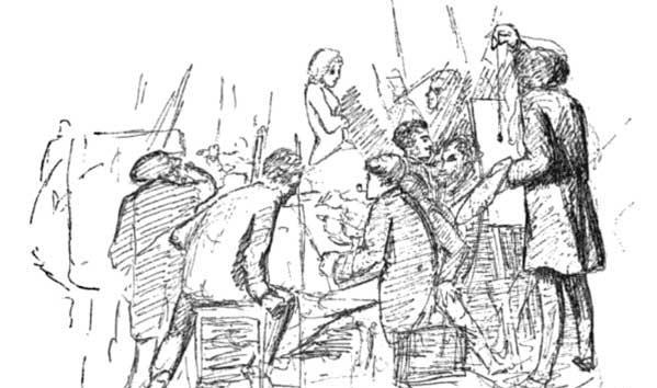 


Detalj av en illustration i Felix Moscheless bok "In Bohemia with Du Maurier"(1) från 1896.                                                                                                                                    