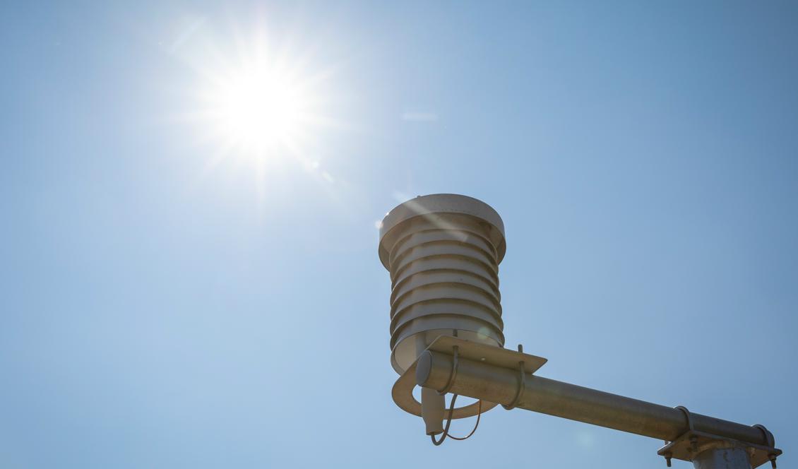 
Temperaturmätare hos Meteorologisk institutt i Oslo. Foto: Audun Braastad/NTB/TT                                            