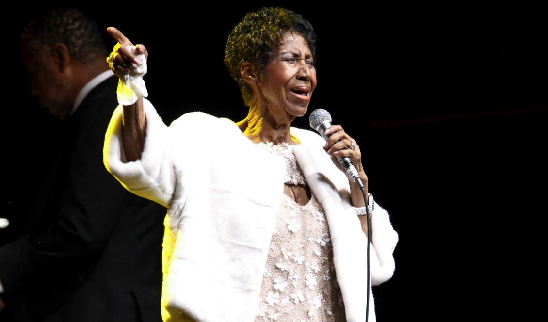 Aretha Franklin under en välgörenhetsgala för Elton John AIDS Foundation i november 2017. Foto: Andy Kropa