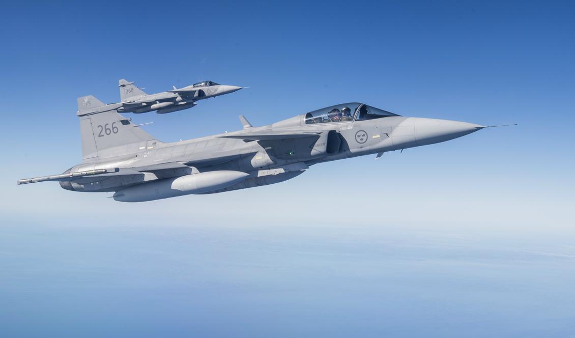 
Ett Gripenplan har störtat utanför Ronneby i Blekinge. Foto: Lars Pehrson/SvD/TT-arkivbild                                            
