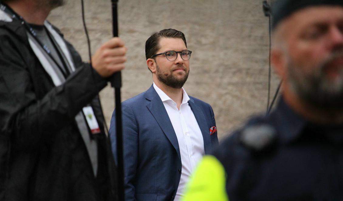 
Sverigedemokraternas partiledare Jimmie Åkesson. Bilden är från Almedalsveckan i Visby 2018. Foto: Epoch Times-arkivbild                                            
