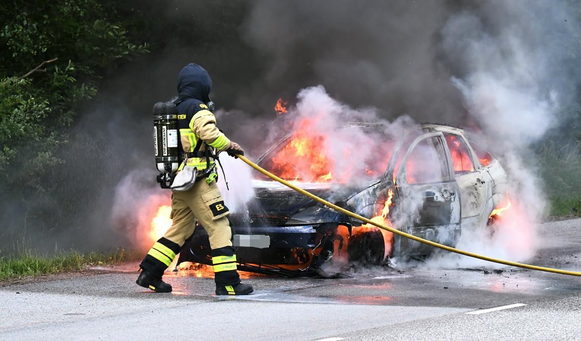 Bilbrand. Foto: Jonas Nilsson/TT-arkivbild