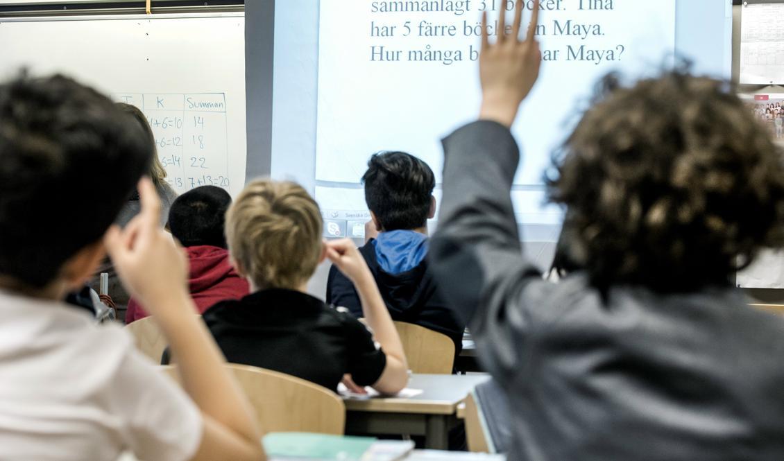 Elever under en matematiklektion. Bilden är inte från den aktuella skolan. Foto: Lars Pehrson/SvD/TT-arkivbild