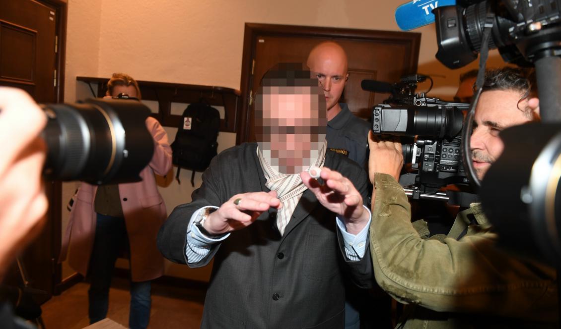Kulturprofilen under rättegången i Stockholms tingsrätt. Foto: Fredrik Sandberg/TT-arkivbild