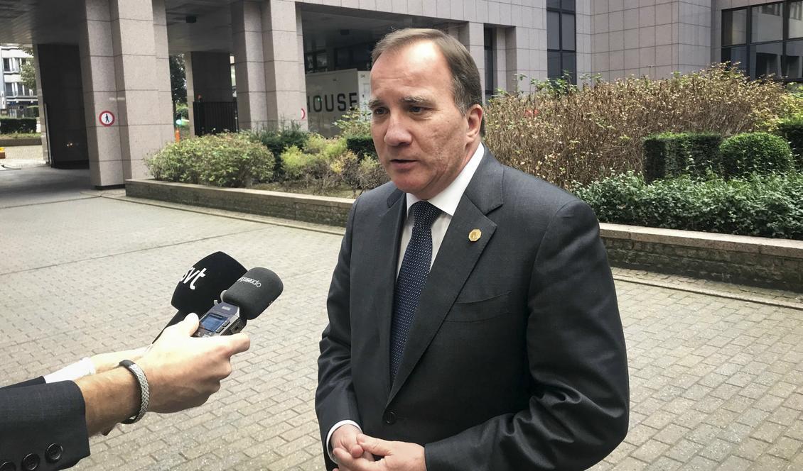 
Statsminister Stefan Löfven (S) efter EU-toppmötet i Bryssel. Foto: Lars Larsson/TT                                            