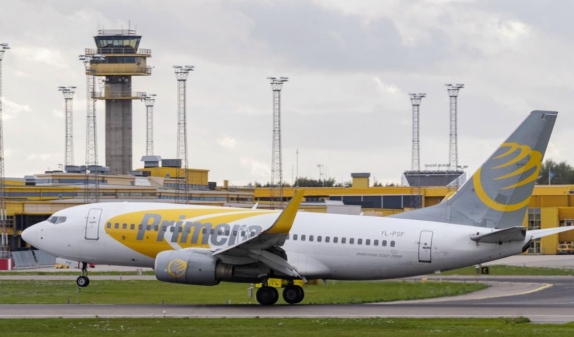 Primera Air ansöker om konkurs. Foto: Johan Nilsson/TT-arkivbild