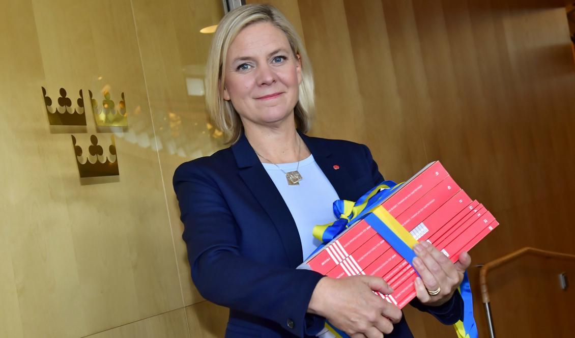 Om det inte finns en ny regering på plats den 15 november får finansminister Magdalena Andersson (S) överlämna övergångsregeringens budget till riksdagen. Foto: Jonas Ekströmer/TT-arkivbild