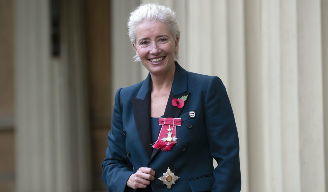 Emma Thompson kan nu tituleras dame då hon adlats av brittiska kungahuset. Foto: Jonathan Brady/AP/TT