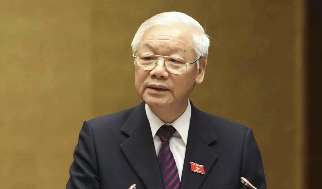 Vietnams president Nguyen Phu Trong. Foto: Nguyen Phuong Hoa/AP/TT-arkivbild
