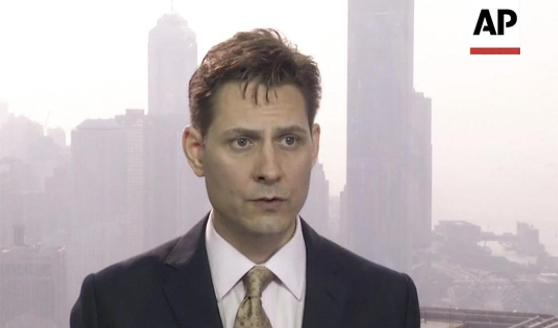 Diplomaten Michael Kovrig under en intervju i Hongkong i mars. Foto: AP/TT-arkivbild