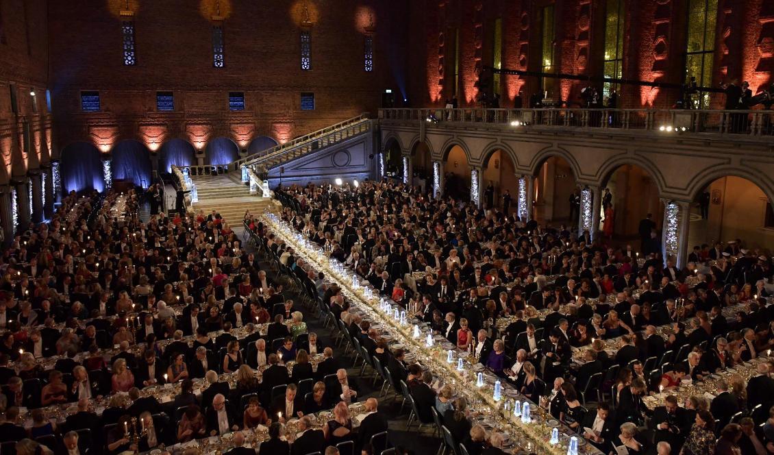 Nobelbanketten i Stockholms stadshus 2017. Foto: Jonas Ekströmer/TT-arkivbild