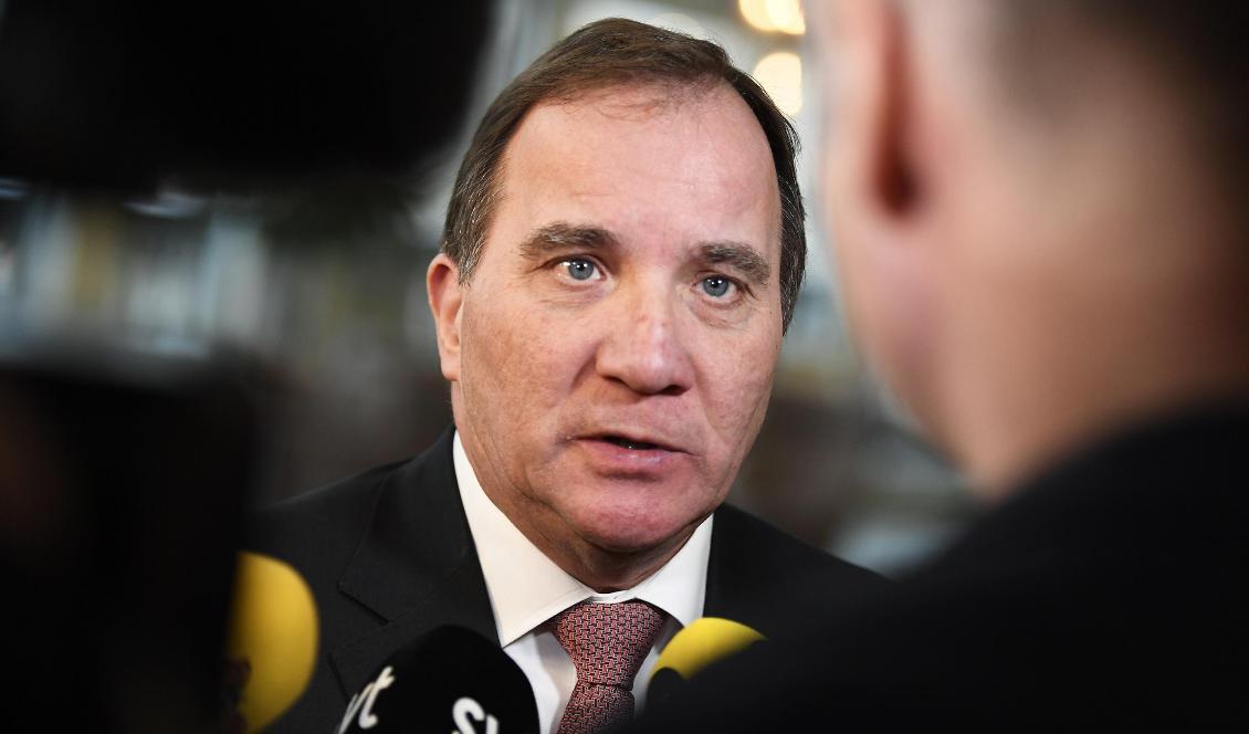 
Statsminister Stefan Löfven (S) efter återrapporteringen i riksdagen från EU-toppmötet i Bryssel. Foto: Pontus Lundahl/TT                                                