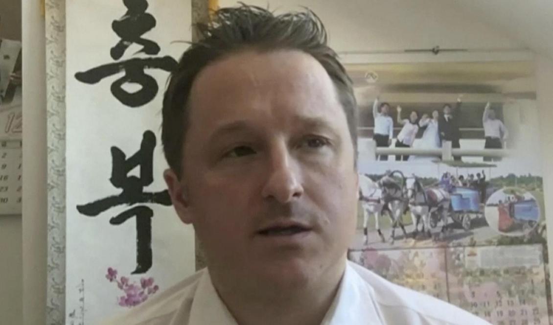 
Michael Spavor, chef för en organisation för kulturellt utbyte och handel i Kina, är en av de två gripna kanadensarna. Bilden är från en video, tagen i mars 2017. Foto: AP/TT                                                