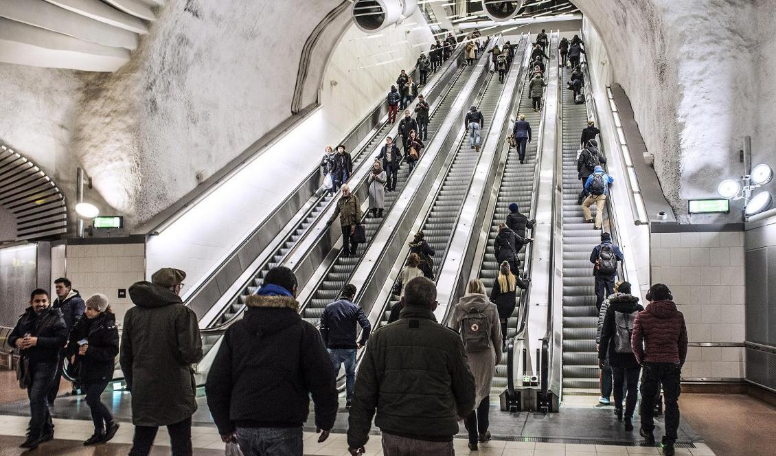 Rulltrappa till pendeltågstationen Stockholm City. Foto: Tomas Oneborg/SvD/TT-arkivbild