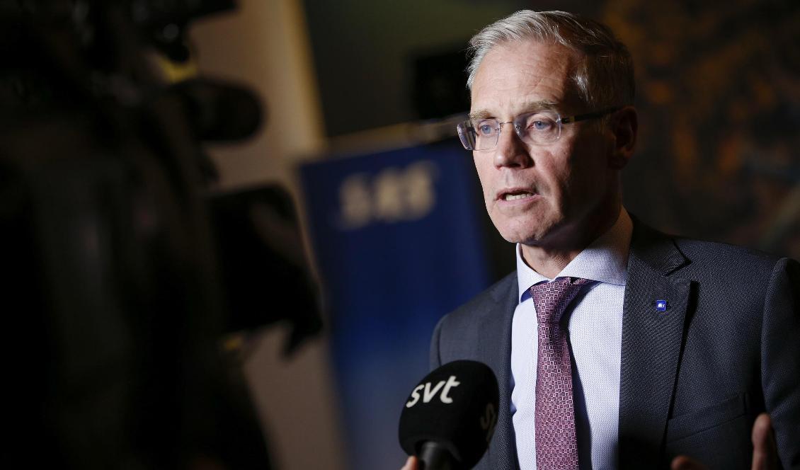 
SAS vd Rickard Gustafson hävdar att löneökningen de facto motsvarar märket. Foto: Fredrik Persson/TT-arkivbild                                                