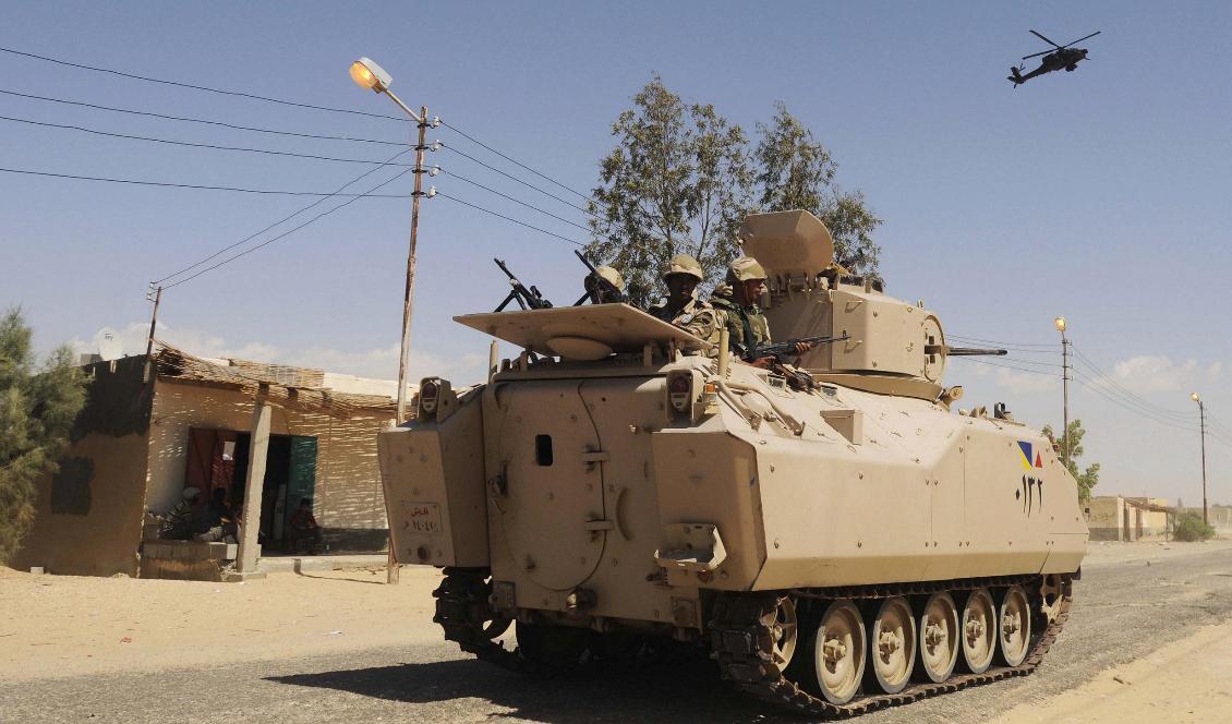 Egyptisk militär i norra Sinai. Foto: AP/TT-arkivbild