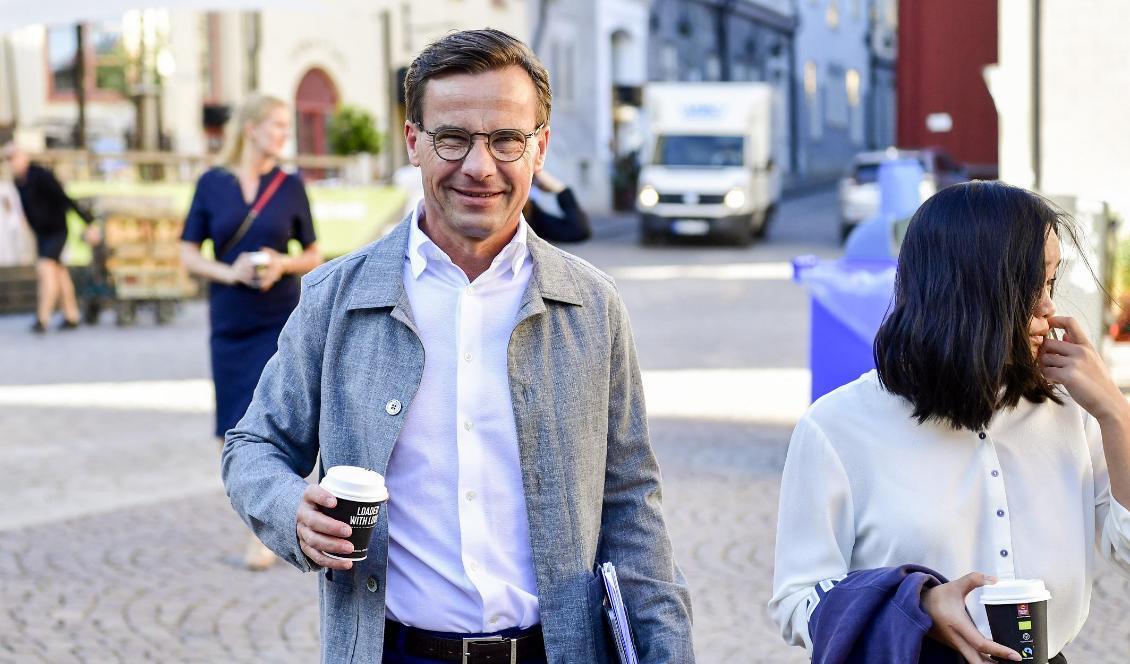 Moderaternas partiledare Ulf Kristersson under Moderaternas dag på politikerveckan i Almedalen. Foto: Henrik Montgomery/TT