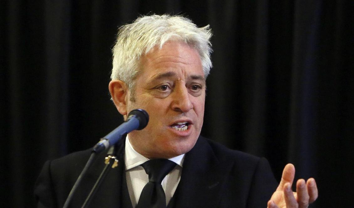 Talmannen för det brittiska parlamentet John Bercow varslar om sin avgång – senast på den eventuella brexitkvällen den 31 oktober. Foto: Alastair Grant/AP/TT-arkivbild