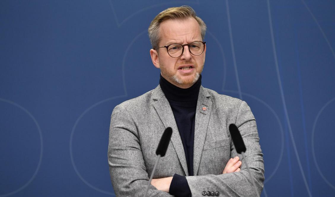 
Inrikesminister Mikael Damberg (S) när han presenterade lagförslaget om hemlig dataavläsning i oktober. Foto: Henrik Montgomery/TT-arkivbild                                                