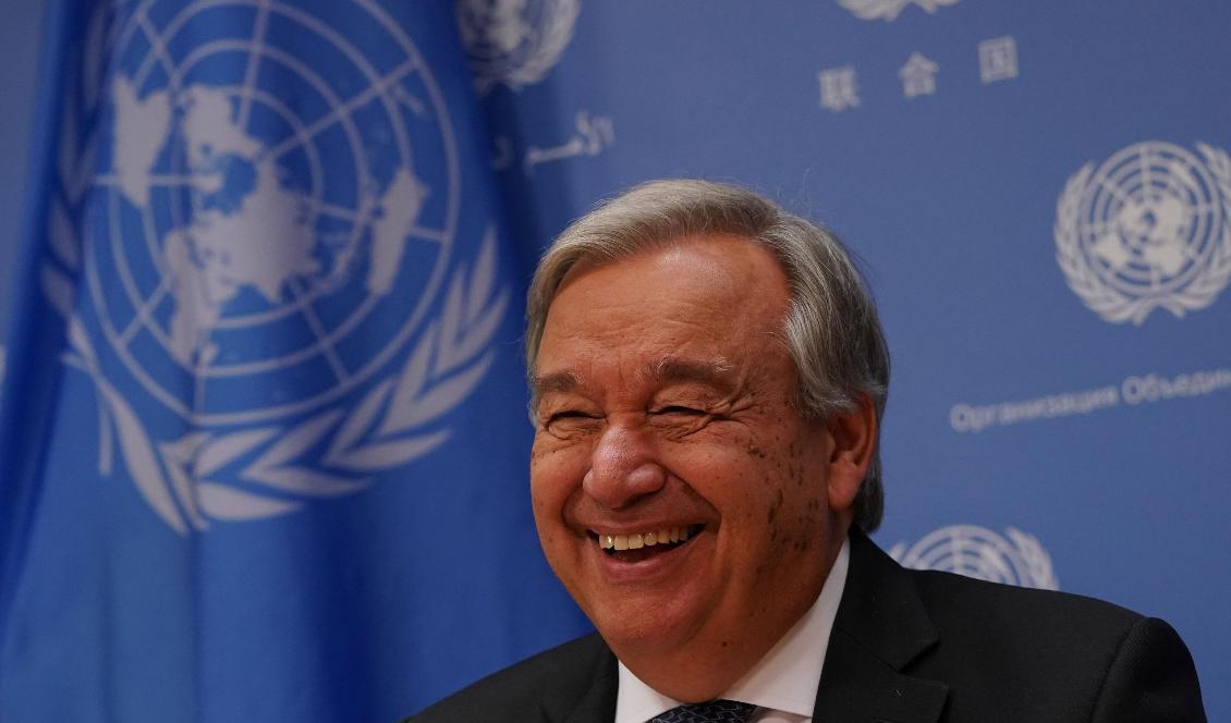 
FN:s generalsekreterare António Guterres deltar vid en presskonferens för den 74:e generalförsamlingen i New York. Foto: Timothy A. Clary/AFP/Getty Images                                                