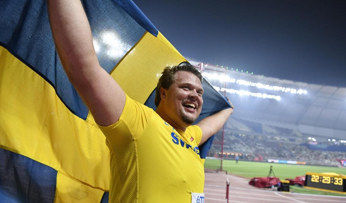 Daniel Ståhl tog VM-guld i diskus. Foto: Jessica Gow/TT