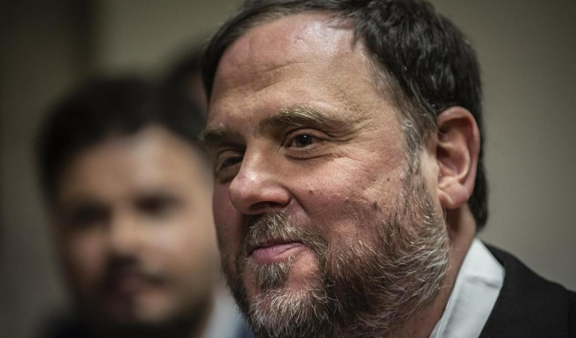 Den tidigare vice regionpresidenten i Katalonien Oriol Junqueras döms till 13 års fängelse. Foto: Bernat Armangue/AP/TT-arkivbild
