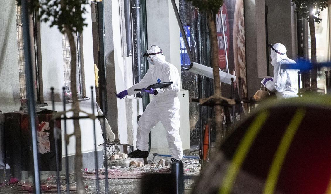 

En kvinnlig student skadades allvarligt när hon råkade gå förbi en sprängladdning som detonerade i Lund i september. Foto: Johan Nilsson/TT-arkivbild                                                                                                