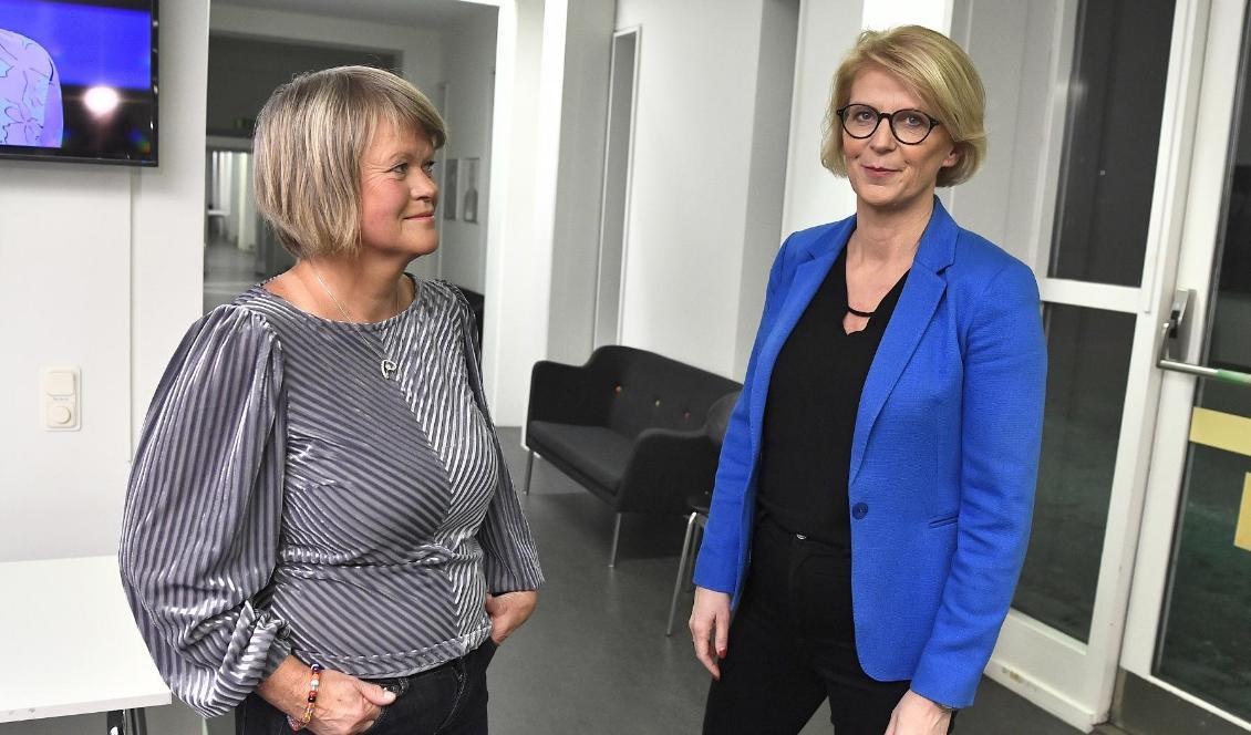 Överens. De ekonomisk-politiska talespersonerna Ulla Andersson (V) och Elisabeth Svantesson (M). Foto: Claudio Bresciani/TT-arkivbild