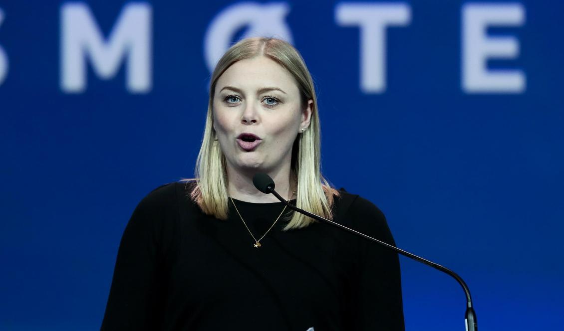 Høyrepolitikern Tina Bru spås bli ny olje- och energiminister i Norge. Foto: Lise Åserud/NTB Scanpix/TT-arkivbild