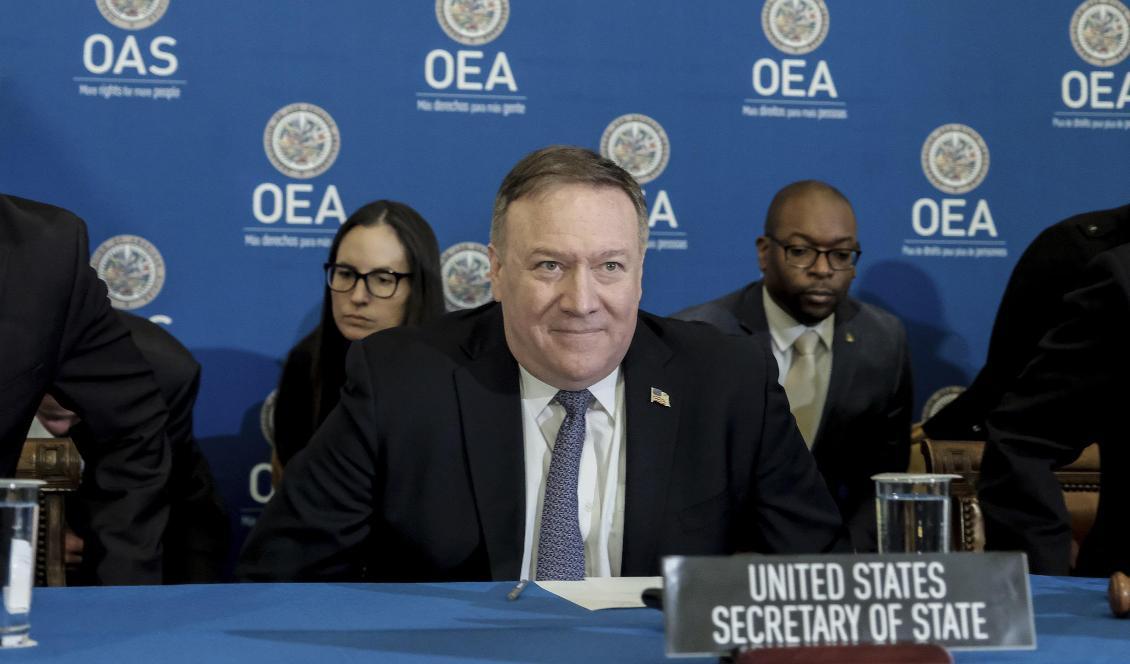 Mike Pompeo är på väg till Colombia, där han inleder en rundresa i Latinamerika. Foto: Michael A. McCoy/AP/TT-arkivbild
