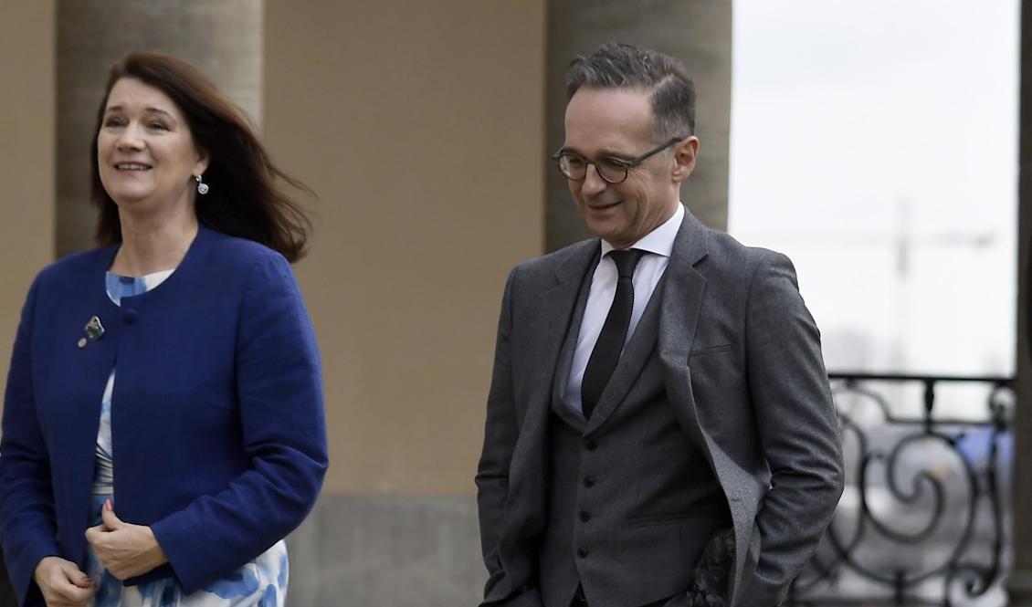 
Utrikesminister Anne Linde (S) och hennes tyska kollega Heiko Maas i Berlin den 25 februari under ett möte om kärnvapennedrustning. Foto: Tobias Schwarz/AFP via Getty Images                                            