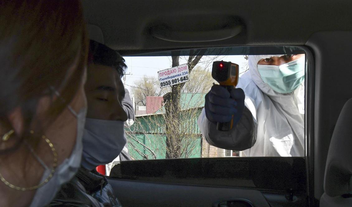 Temperaturmätning i närheten av huvudstaden Bisjkek. Foto: Vladimir Voronin/AP/TT