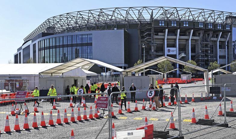 En anläggning i London där förare kan stanna till och göra ett coronatest. Foto: Kirsty O'Connor/AP/TT-arkivbild