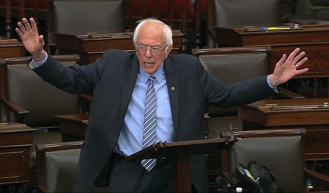 Senator Bernie Sanders ger upp försöken att bli Demokraternas presidentkandidat. Foto: AP/TT-arkivbild