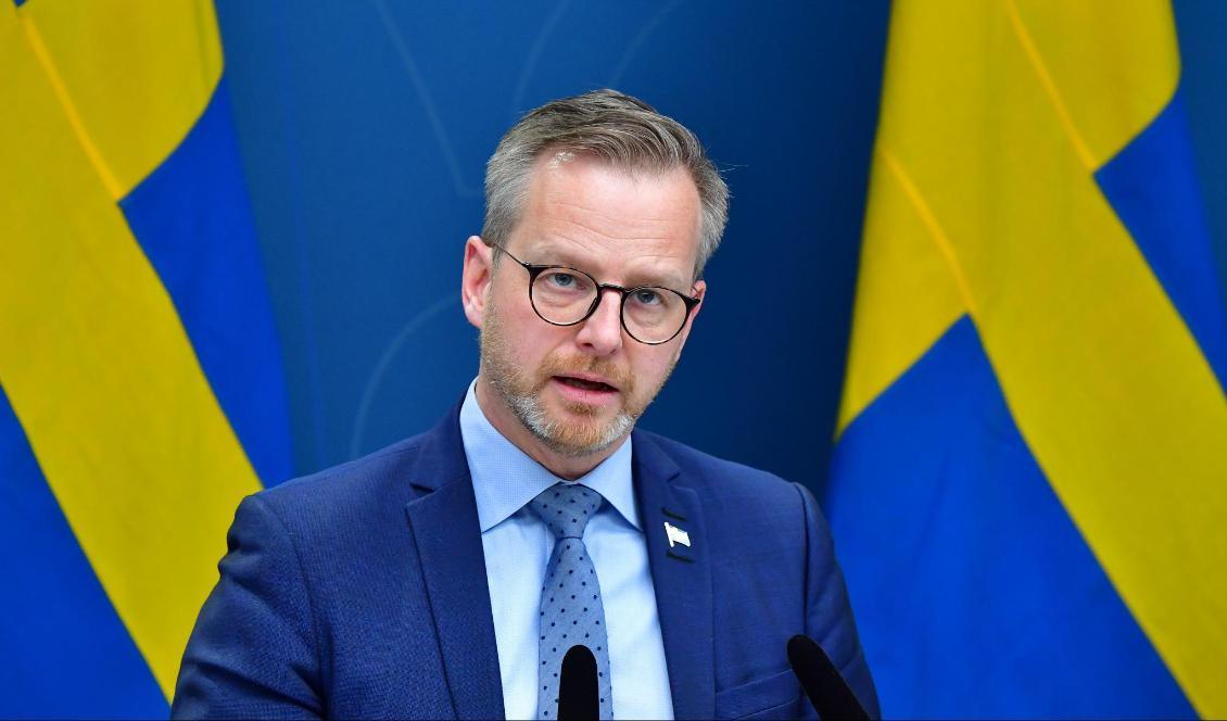 Inrikesminister Mikael Damberg (S) vid en pressträff efter ett möte i krishanteringsrådet. Foto: Jonas Ekströmer/TT