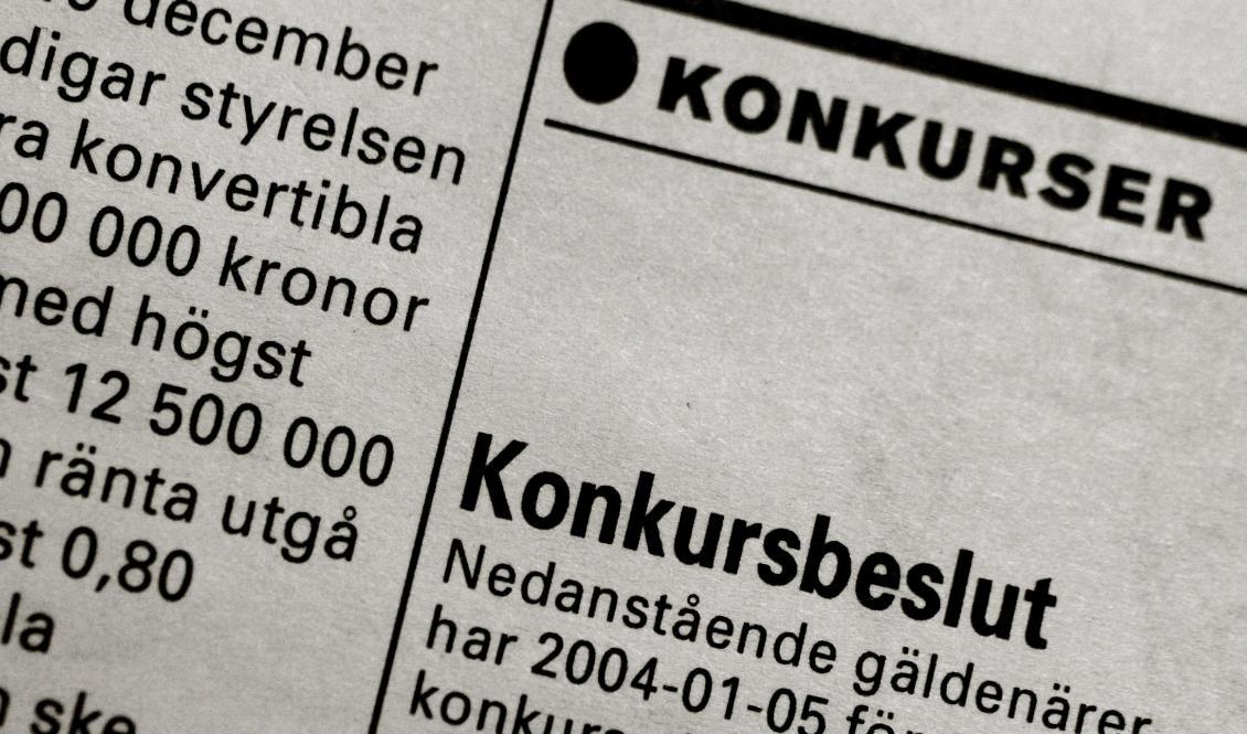 Konkurserna ökade i april i år jämfört med april i fjol. Foto: Jessica Gow/TT-arkivbild