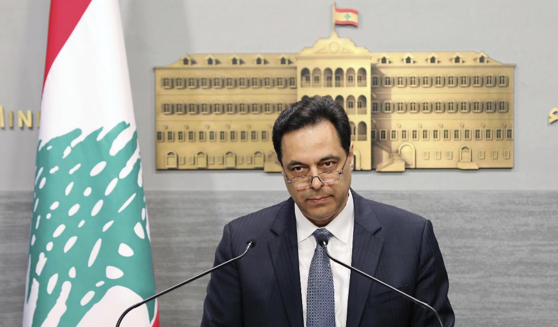 Libanons premiärminister Hassan Diab varnar för matkris. Foto: Dalati Nohra/AP/TT-arkivbild