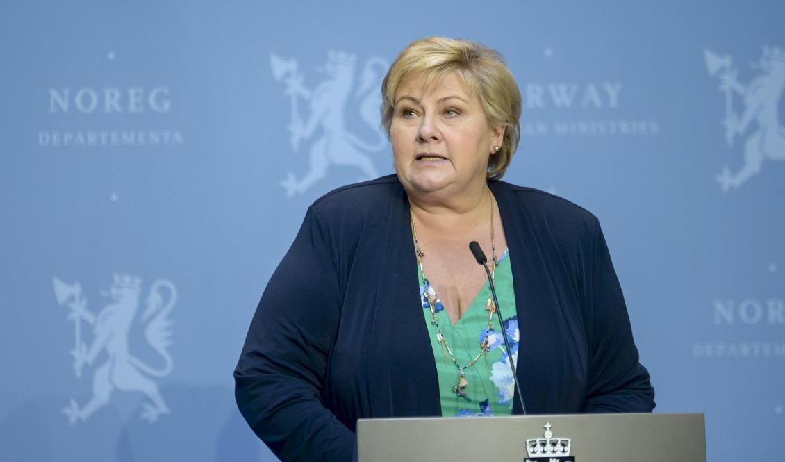 
Norges statsminister Erna Solberg. Foto: Annika Byrde/NTB/TT                                            