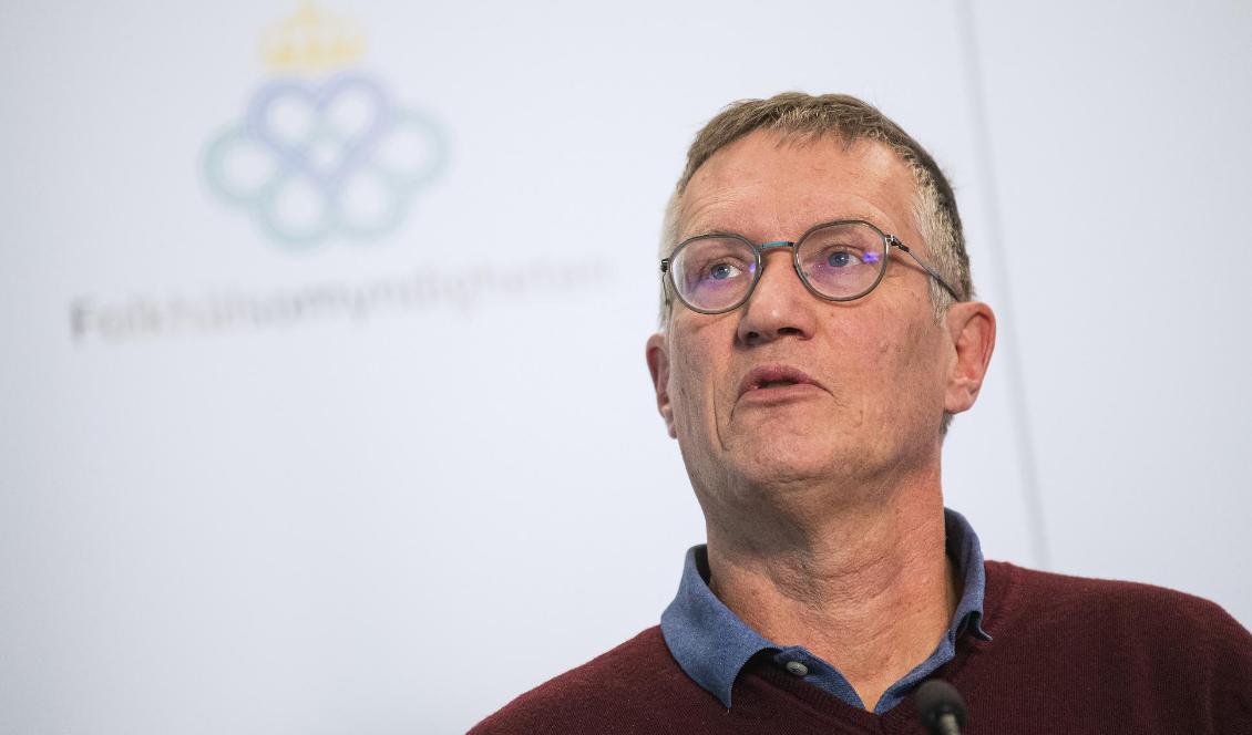 Anders Tegnell, epidemiolog vid Folkhälsomyndigheten, under en presskonferens i Solna den 1 april i Solna. Foto: Jonathan Nackstrand/AFP via Getty Images