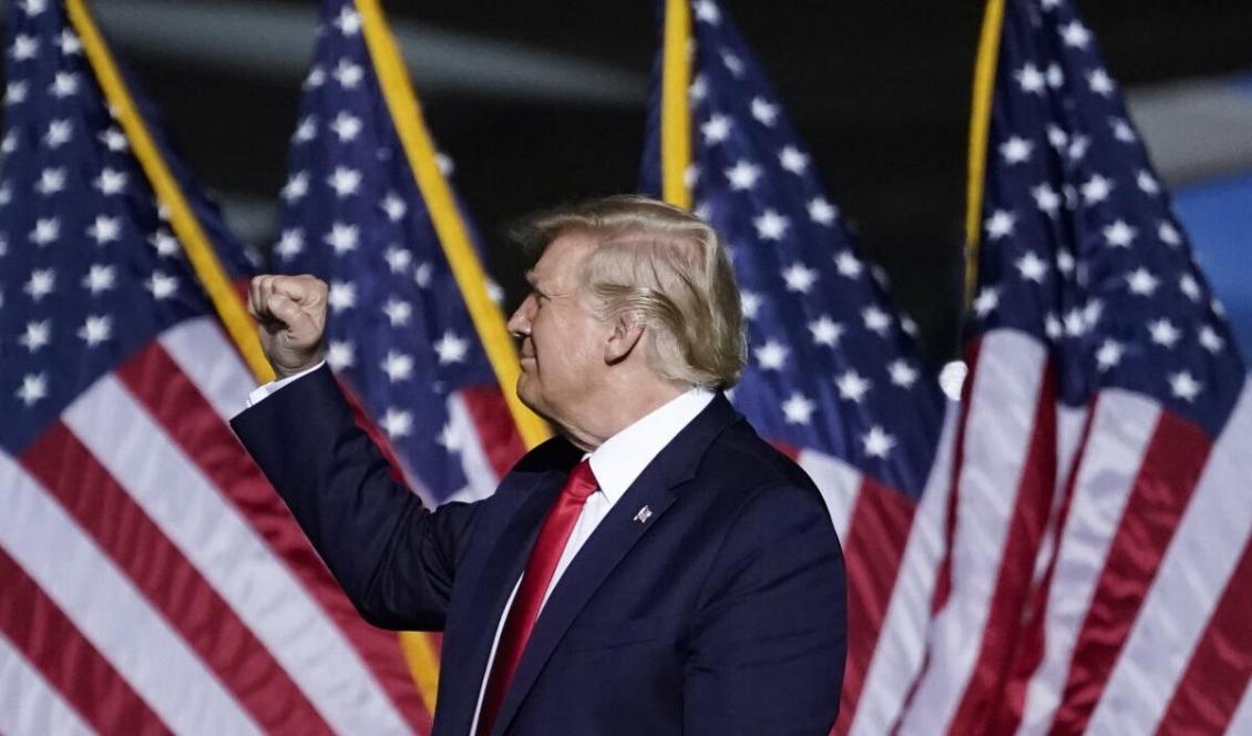 

President Donald Trump vid ett valmöte på Newport News/Williamsburg International Airport, Virginia, USA, den 25 september, 2020. Foto: Drew Angerer/Getty Images                                                                                        