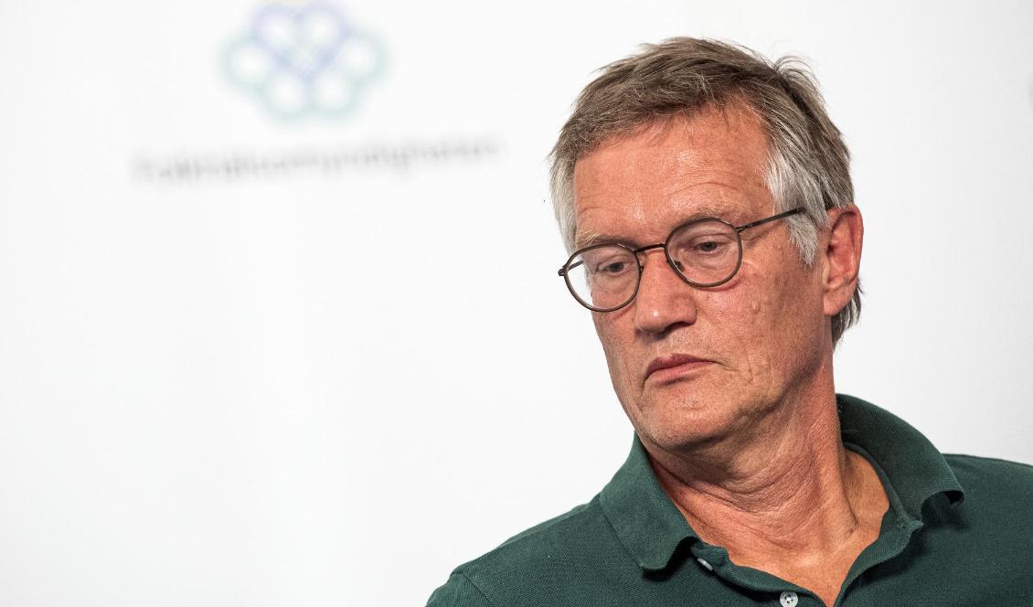 Anders Tegnell, statsepidemiolog vid Folkhälsomyndigheten, vid en presskonferens i Solna den 28 juli 2020. Foto: Jonathan Nackstrand/AFP via Getty Images