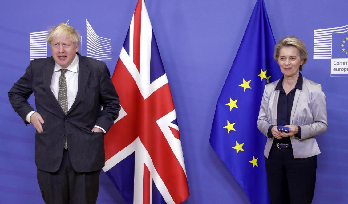 
Storbritanniens premiärminister Boris Johnson och EU-kommissionens ordförande Ursula von der Leyen. Arkivbild. Foto: Olivier Hoslet/AP/TT                                            